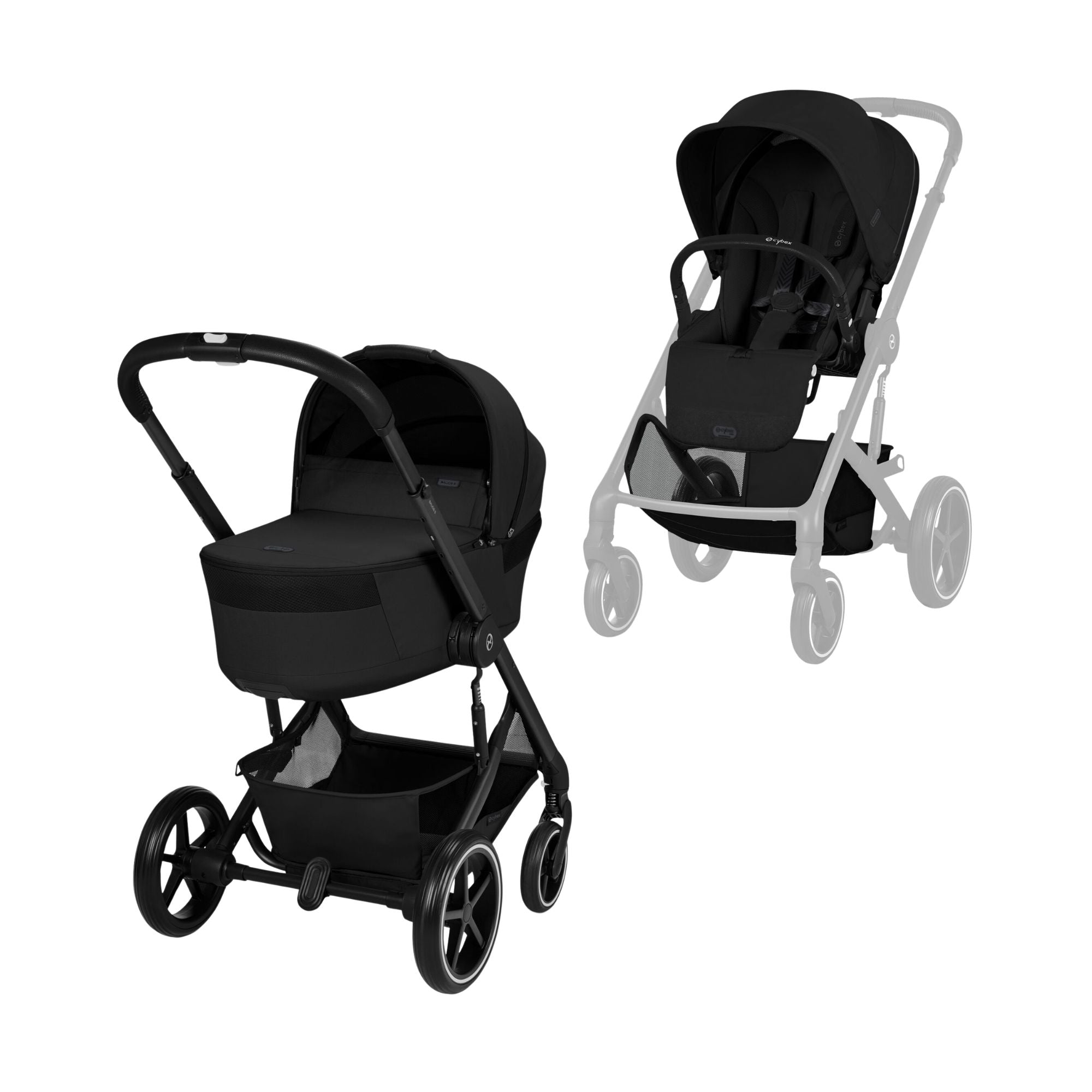 Cybex Balios S Lux Pushchair incl. Foldable Carry Cot - Moon Black