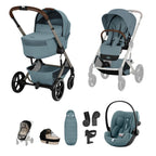 Cybex Balios + Fold Cot Travel System Bundle - Stormy Blue