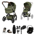 Cybex Balios + Fold Cot Ultimate Travel System Bundle - Moss Green