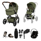 Cybex Balios + Fold Cot Ultimate Travel System Bundle - Moss Green