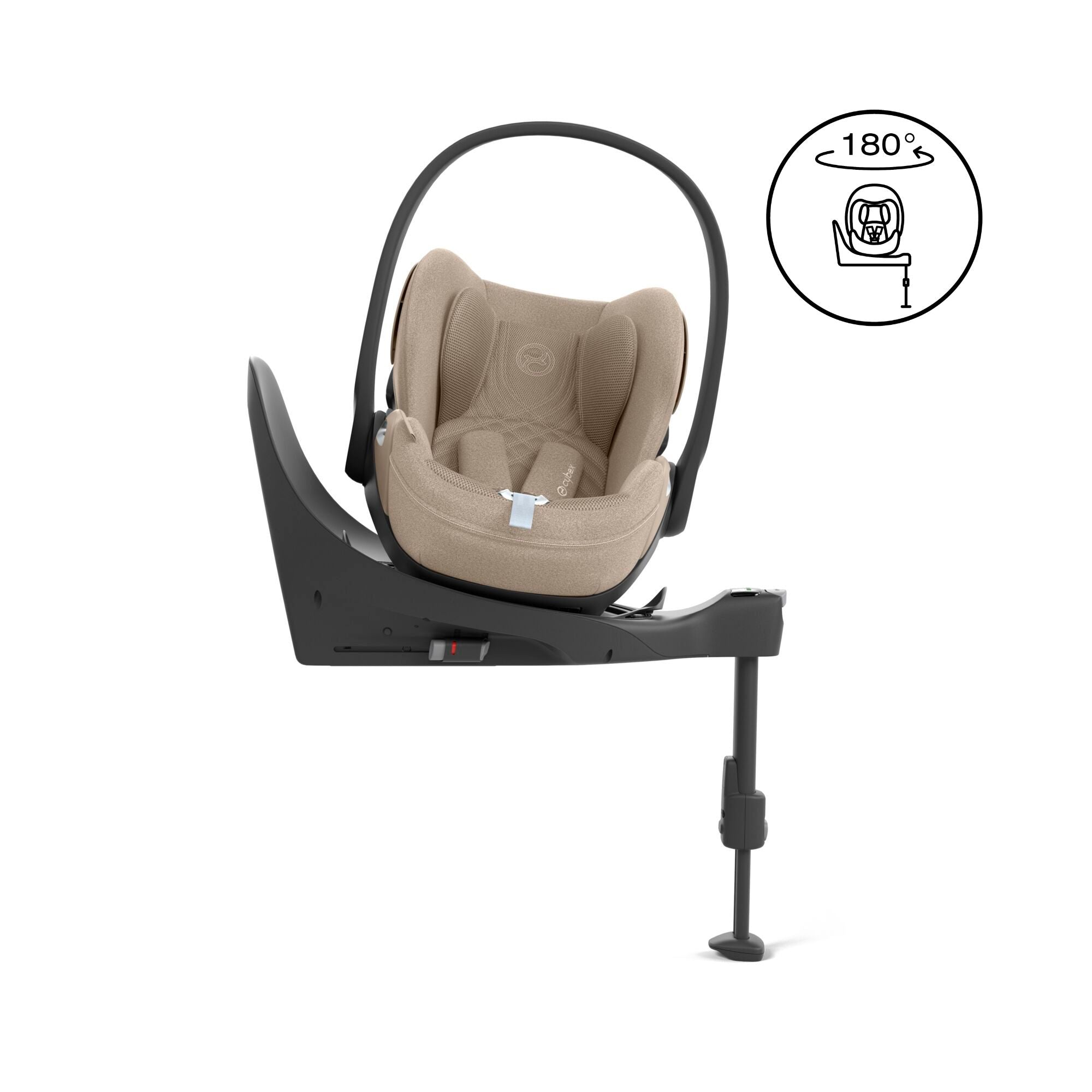 Cybex Mios Fold Cot Travel System Bundle - Style Cozy Beige & Matt Black Frame