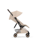 Cybex COYA Fold Cot Travel System Bundle - Style Cozy Beige & Rose Gold Frame
