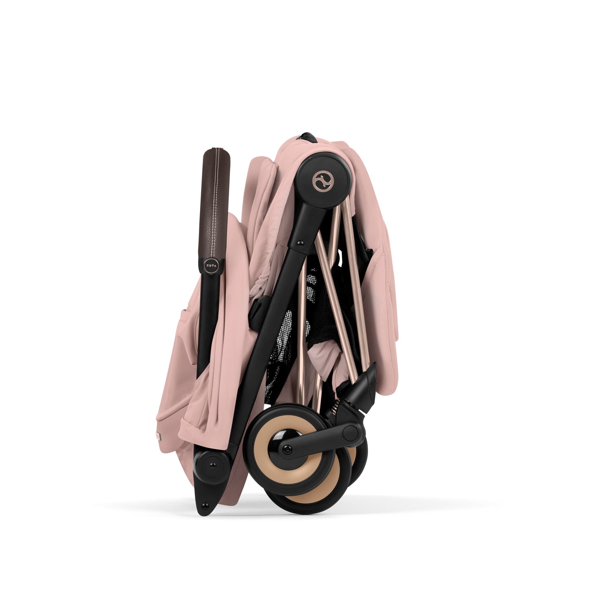 Cybex Coya Fold Cot Travel System Bundle - Style Peach Pink with Rose Gold Frame