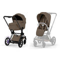 Cybex e-Priam Comfort Set  (Pushchair & Carrycot) - Coconut Brown with Matt Black Frame