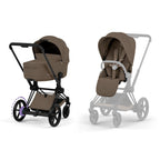 Cybex e-Priam Comfort Set  (Pushchair & Carrycot) - Coconut Brown with Matt Black Frame