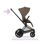 Cybex e-Priam Comfort Set  (Pushchair & Carrycot) - Coconut Brown with Matt Black Frame