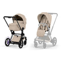 Cybex e-Priam Comfort Set  (Pushchair & Carrycot) - Cozy Beige with Matt Black Frame