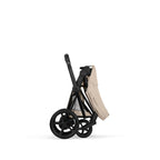 Cybex e-PRIAM Fold Cot Ultimate Travel System Bundle - Comfort Cozy Beige & Matt Black Frame