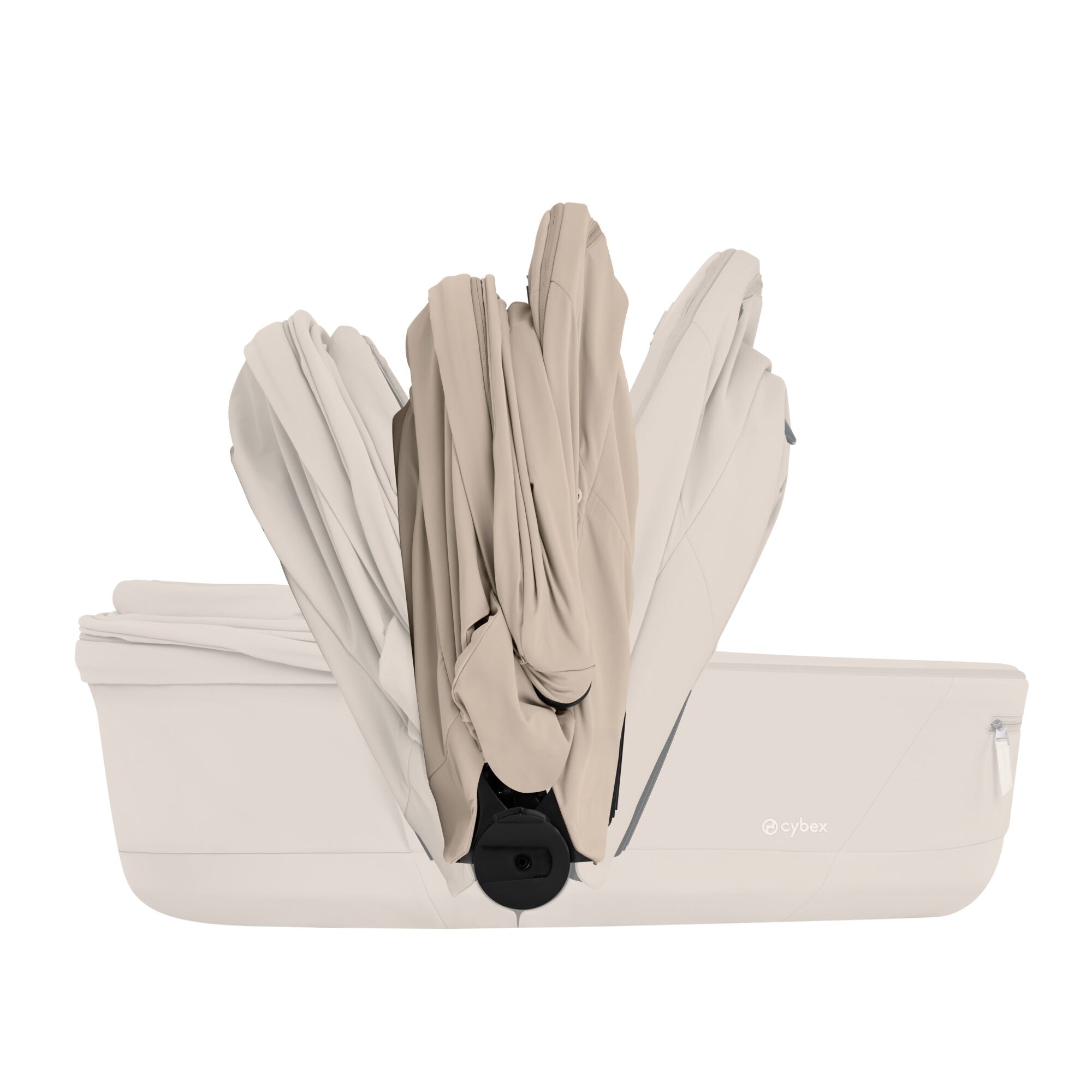 Cybex e-PRIAM Fold Cot Travel System Bundle - Comfort Cozy Beige & Matt Black Frame