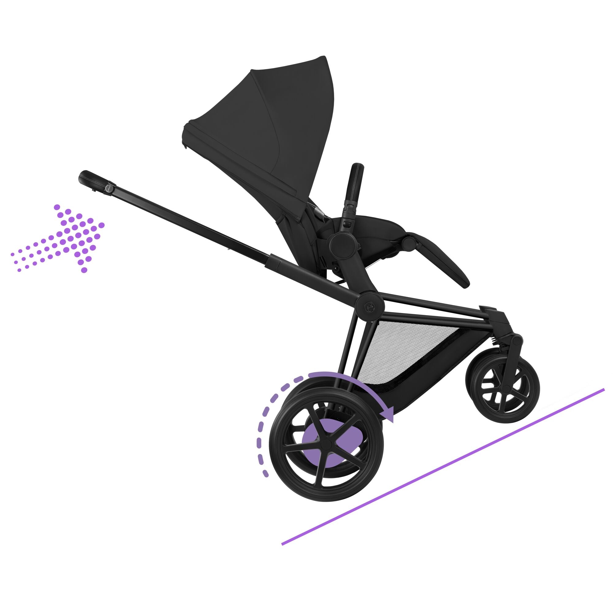 Cybex e-Priam Comfort Set  (Pushchair & Carrycot) - Sepia Black with Matt Black Frame