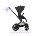 Cybex e-Priam Comfort Set  (Pushchair & Carrycot) - Sepia Black with Matt Black Frame