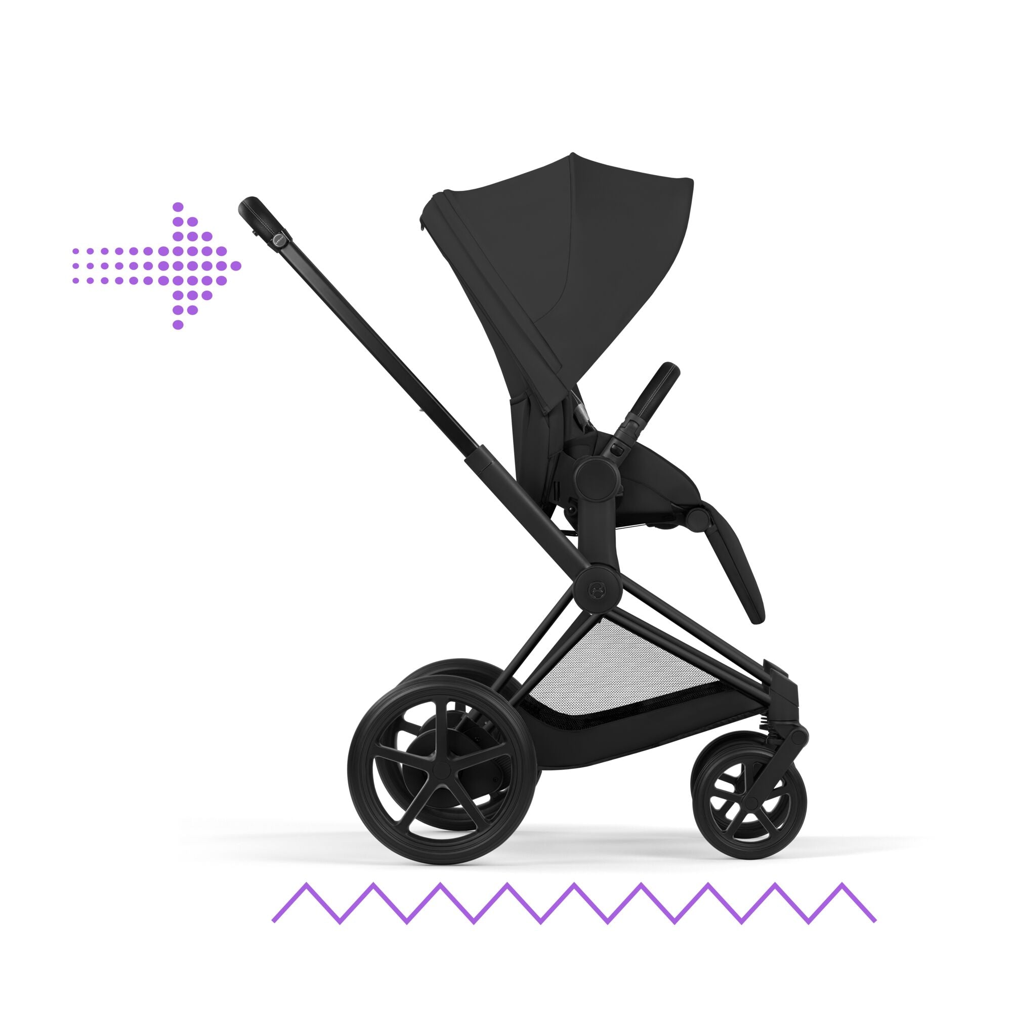 Cybex e-Priam Comfort Set  (Pushchair & Carrycot) - Sepia Black with Matt Black Frame