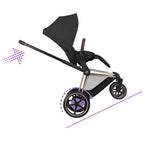 Cybex e-Priam Comfort Set  (Pushchair & Carrycot) - Sepia Black with Rose Gold Frame