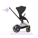 Cybex e-Priam Comfort Set  (Pushchair & Carrycot) - Sepia Black with Rose Gold Frame