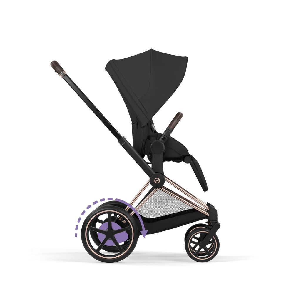 Cybex e-Priam Comfort Set  (Pushchair & Carrycot) - Sepia Black with Rose Gold Frame