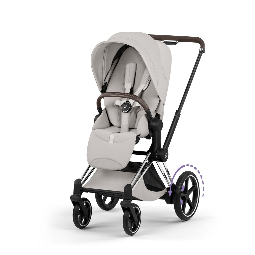 Cybex ePriam Style Pushchair - City Grey with Chrome Brown Frame