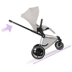 Cybex ePriam Style Pushchair - City Grey with Chrome Brown Frame