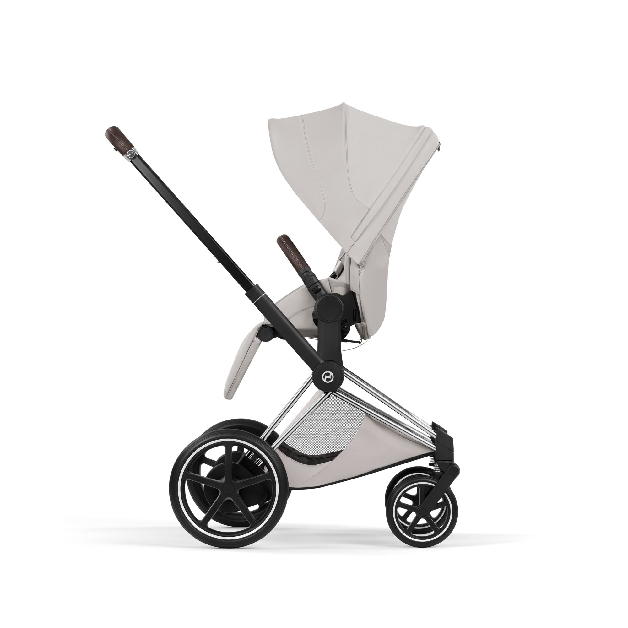 Cybex ePriam Style Pushchair - City Grey with Chrome Brown Frame