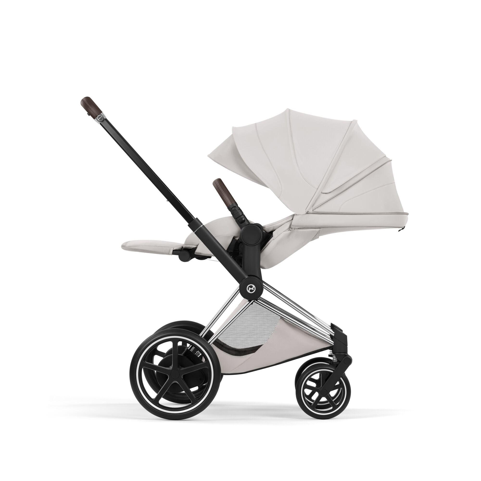 Cybex ePriam Style Pushchair - City Grey with Chrome Brown Frame