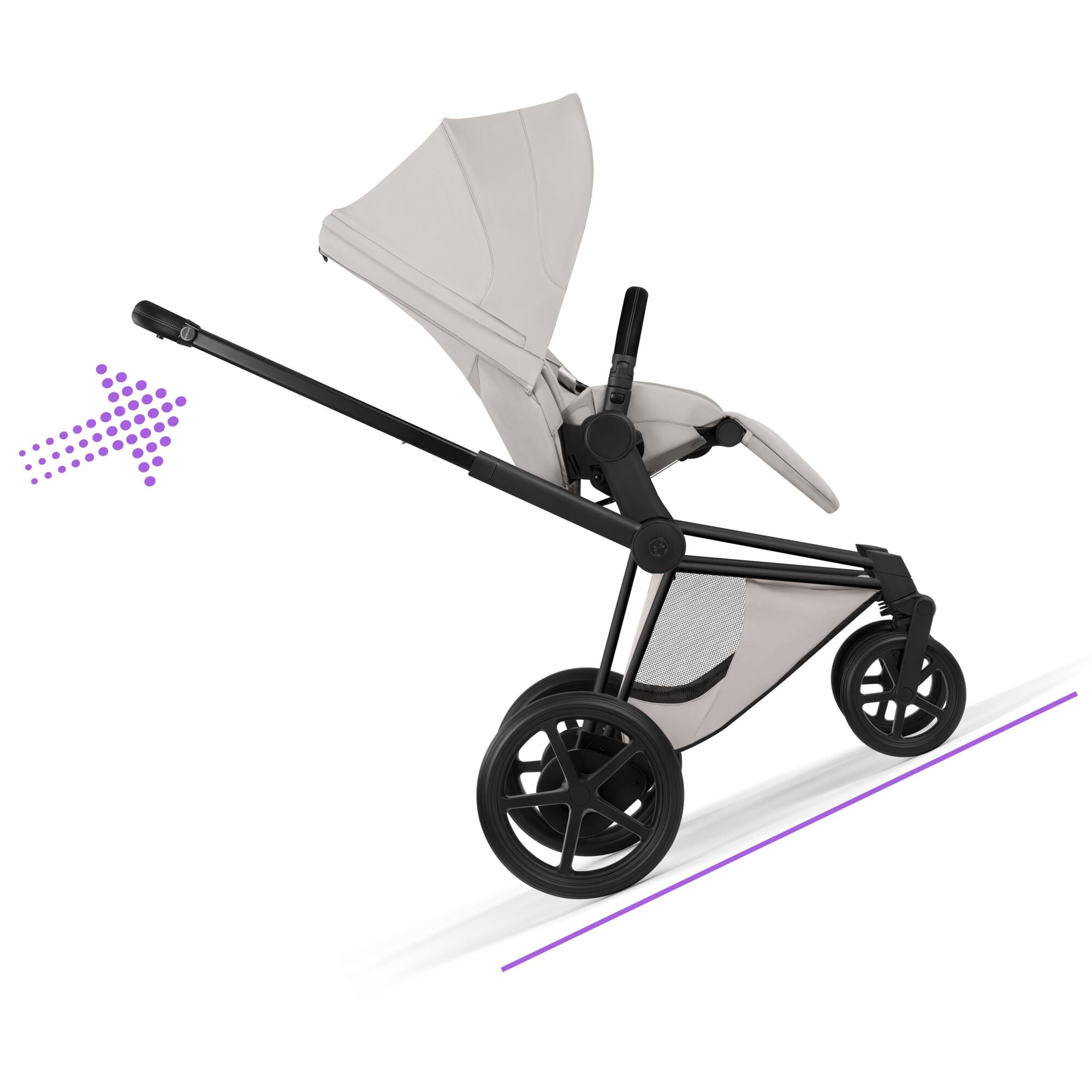 Cybex e-PRIAM Fold Cot Travel System Bundle - Style City Grey & Matt Black Frame