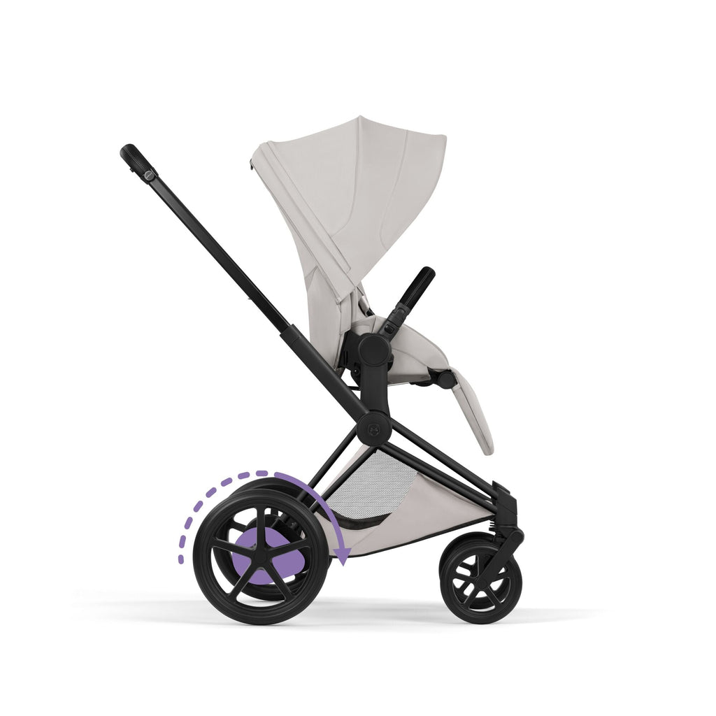 Cybex e-PRIAM Fold Cot Accessory Bundle - Style City Grey & Matt Black Frame