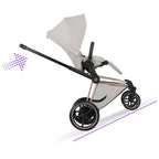Cybex ePriam Style Pushchair - City Grey with Rose Gold Frame