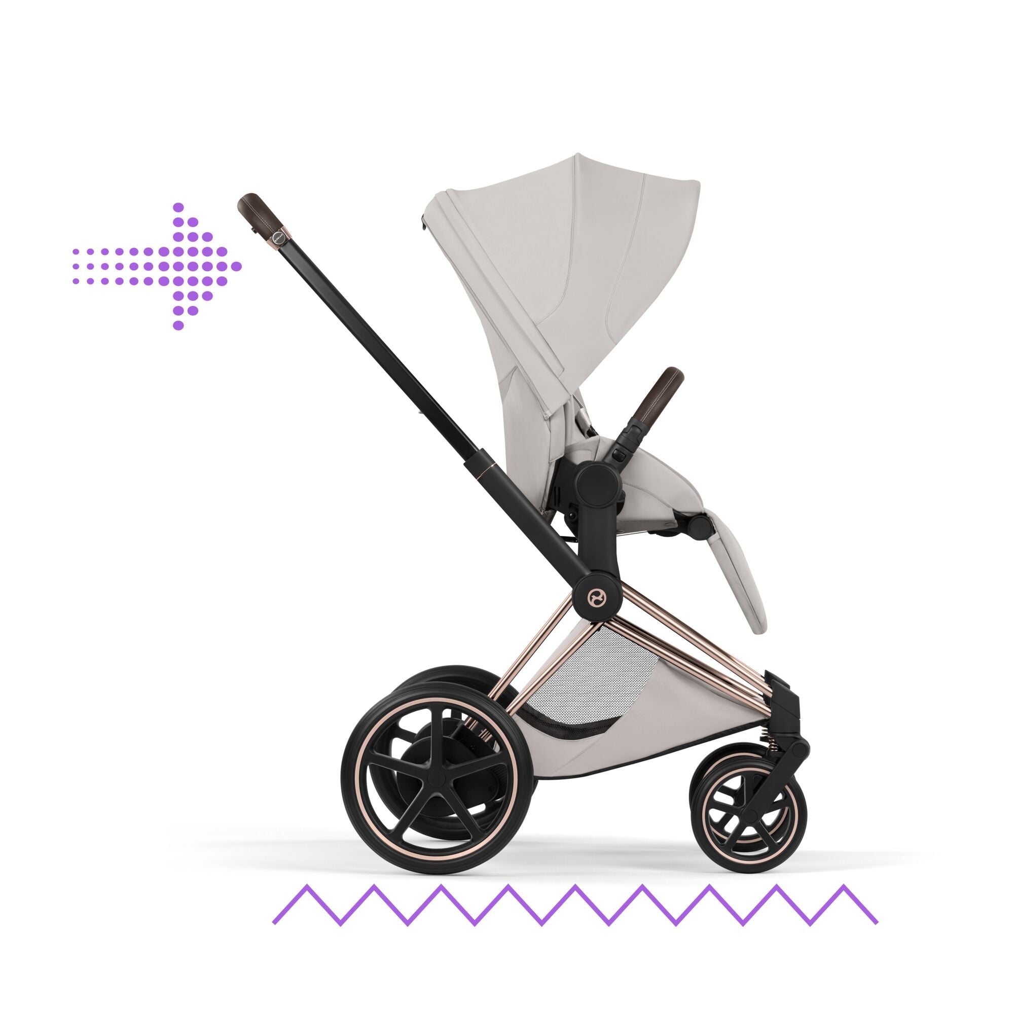Cybex ePriam Style Pushchair - City Grey with Rose Gold Frame