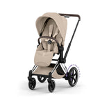 Cybex ePriam Style Pushchair - Cozy Beige with Chrome Brown Frame