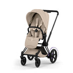 Cybex e-PRIAM Fold Cot Accessory Bundle - Style Cozy Beige & Matt Black Frame