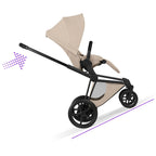Cybex ePriam Style Pushchair - Cozy Beige with Matt Black Frame