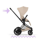 Cybex e-PRIAM Fold Cot Accessory Bundle - Style Cozy Beige & Matt Black Frame