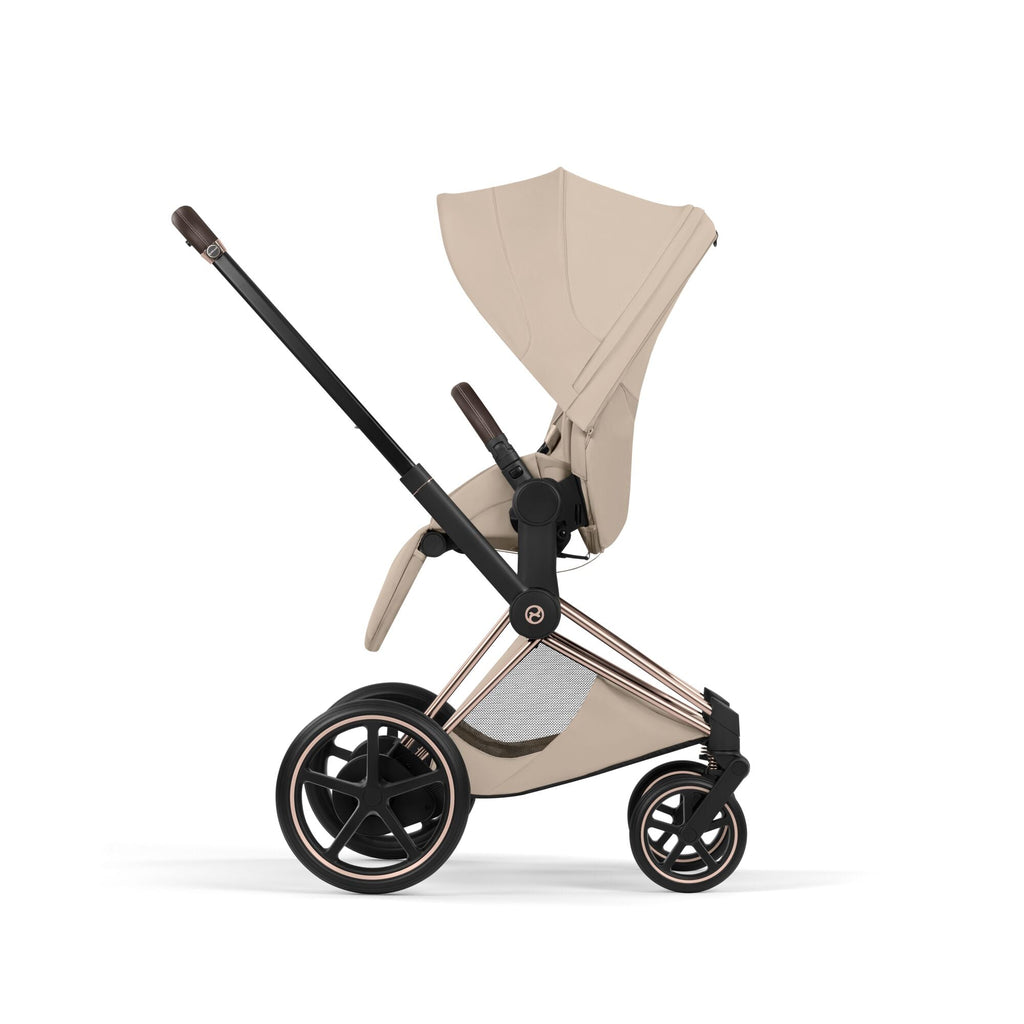 Cybex ePriam Style Pushchair - Cozy Beige with Rose Gold Frame