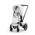 Cybex ePriam Style Pushchair - Off White with Chrome Brown Frame