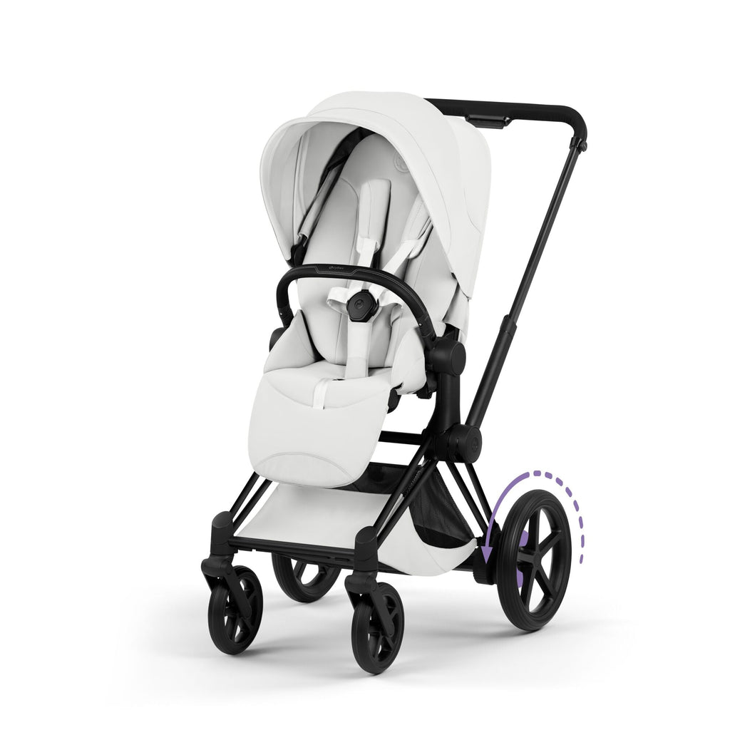 Cybex ePriam Style Pushchair - Off White with Matt Black Frame
