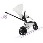 Cybex ePriam Style Pushchair - Off White with Matt Black Frame