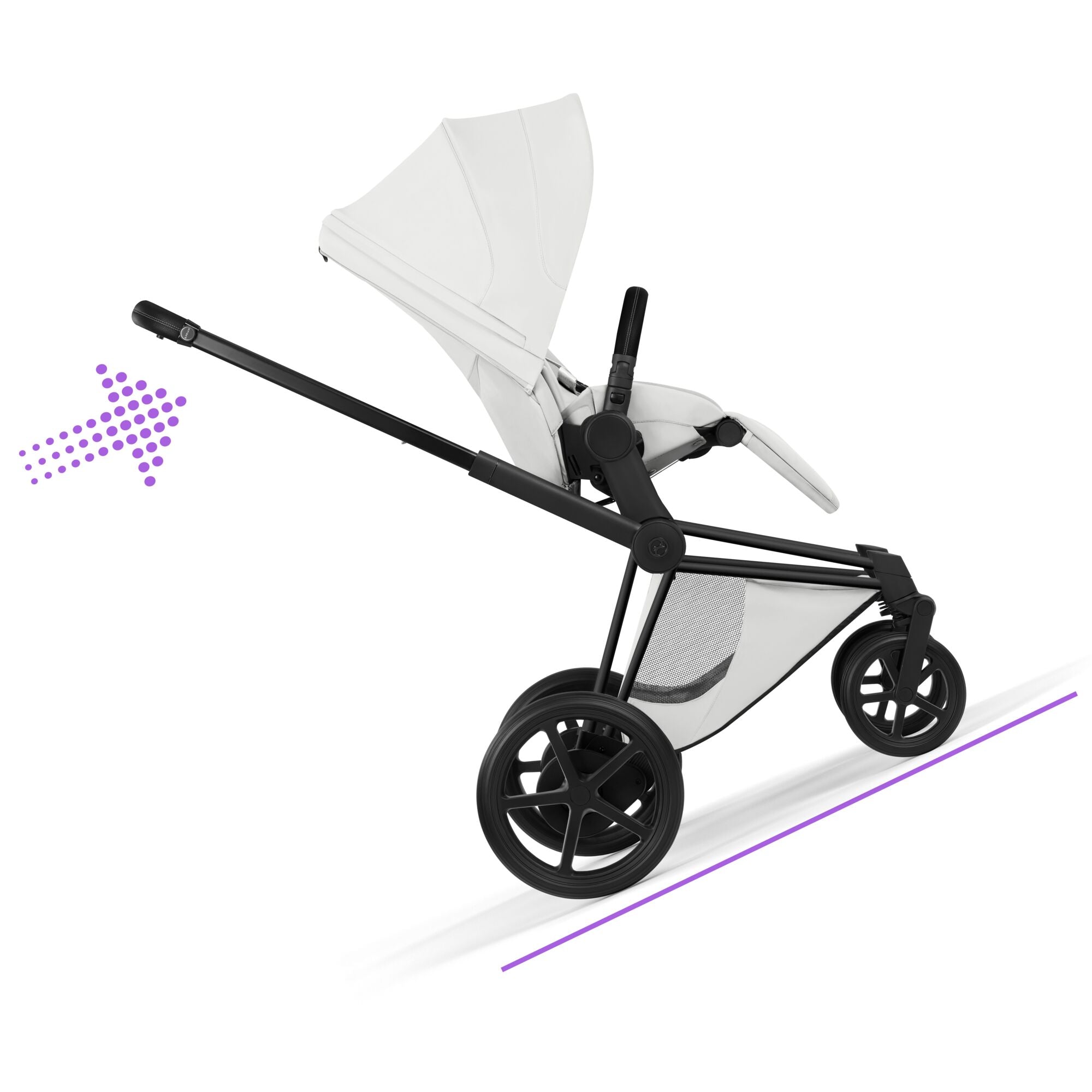 Cybex ePriam Style Pushchair - Off White with Matt Black Frame