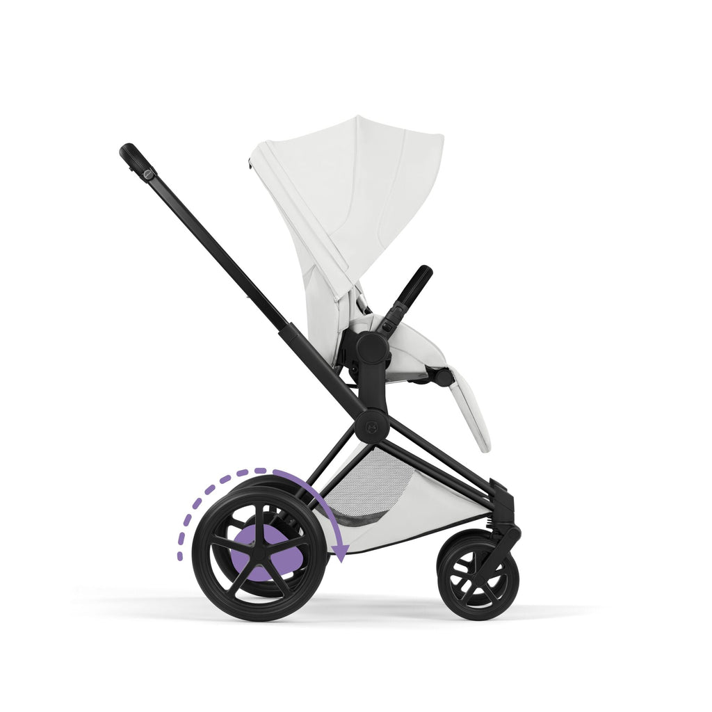 Cybex ePriam Style Pushchair - Off White with Matt Black Frame