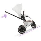 Cybex ePriam Style Pushchair - Off White with Rose Gold Frame