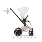 Cybex ePriam Style Pushchair - Off White with Rose Gold Frame