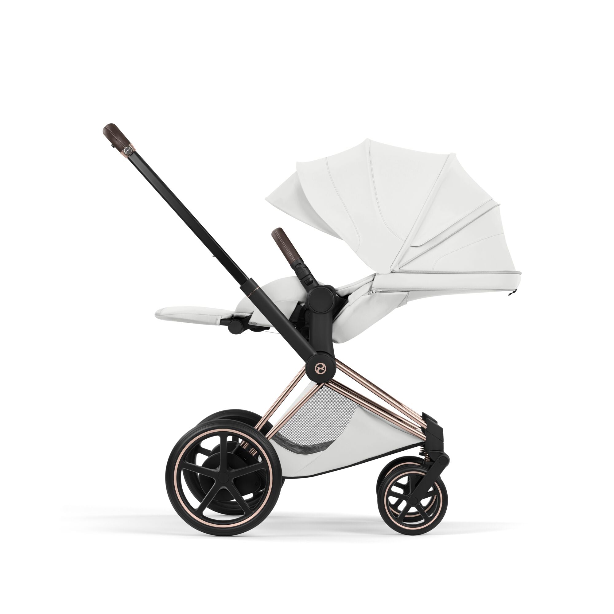 Cybex ePriam Style Pushchair - Off White with Rose Gold Frame