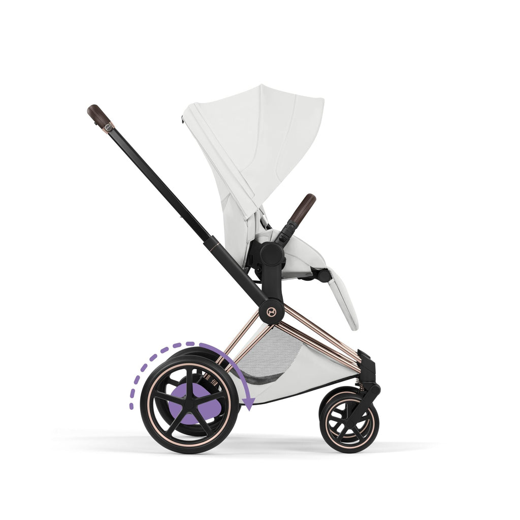 Cybex ePriam Style Pushchair - Off White with Rose Gold Frame