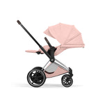 Cybex e-PRIAM Fold Cot Travel System Bundle - Style Peach Pink & Chrome Brown Frame