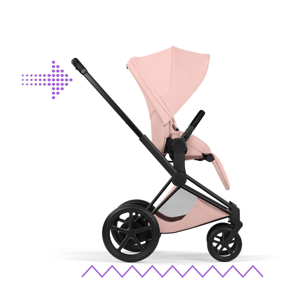 Cybex ePriam Style Pushchair - Peach Pink with Matt Black Frame