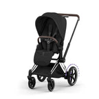 Cybex e-PRIAM Fold Cot Accessory Bundle - Style Sepia Black & Chrome Brown Frame