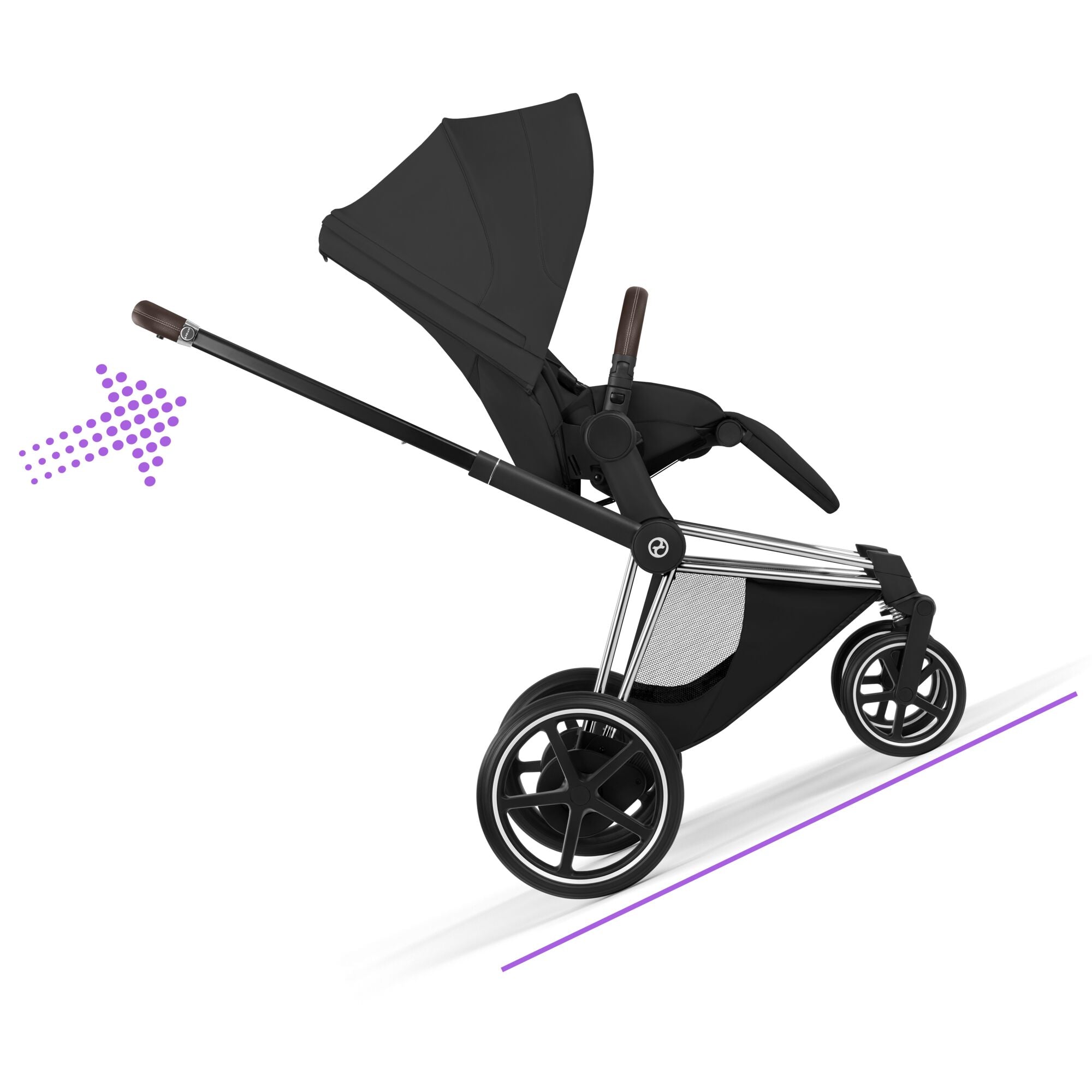 Cybex ePriam Style Pushchair - Sepia Black with Chrome Brown Frame