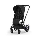 Cybex e-PRIAM Fold Cot Travel System Bundle - Style Sepia Black & Matt Black Frame