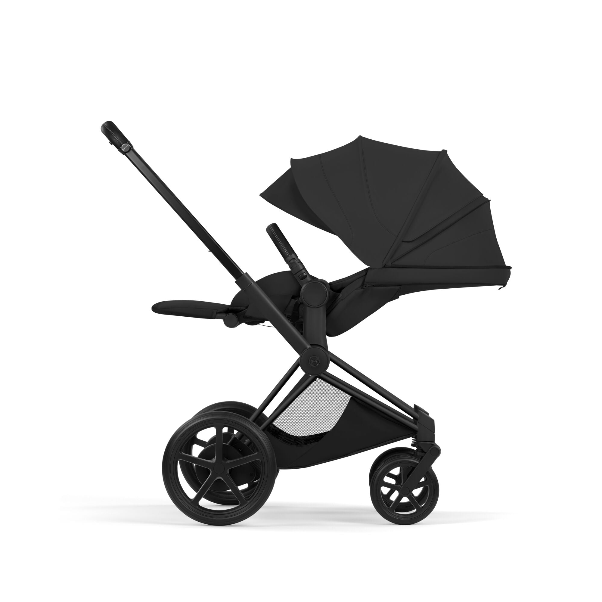 Cybex e-PRIAM Fold Cot Accessory Bundle - Style Sepia Black & Matt Black Frame