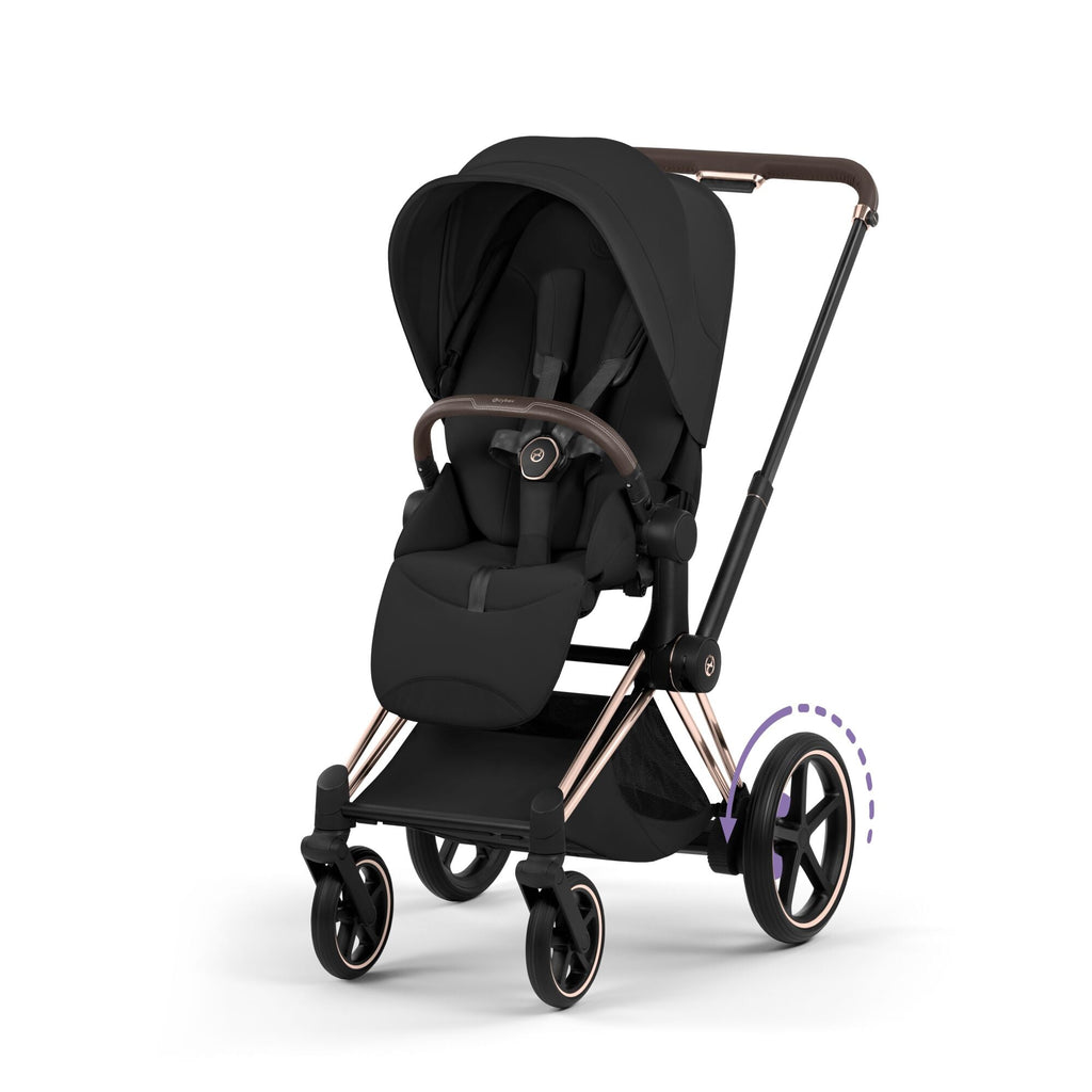 Cybex ePriam Style Pushchair - Sepia Black with Rose Gold Frame