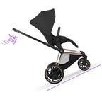 Cybex ePriam Style Pushchair - Sepia Black with Rose Gold Frame