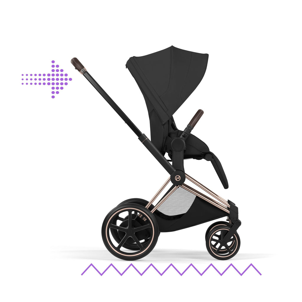 Cybex ePriam Style Pushchair - Sepia Black with Rose Gold Frame